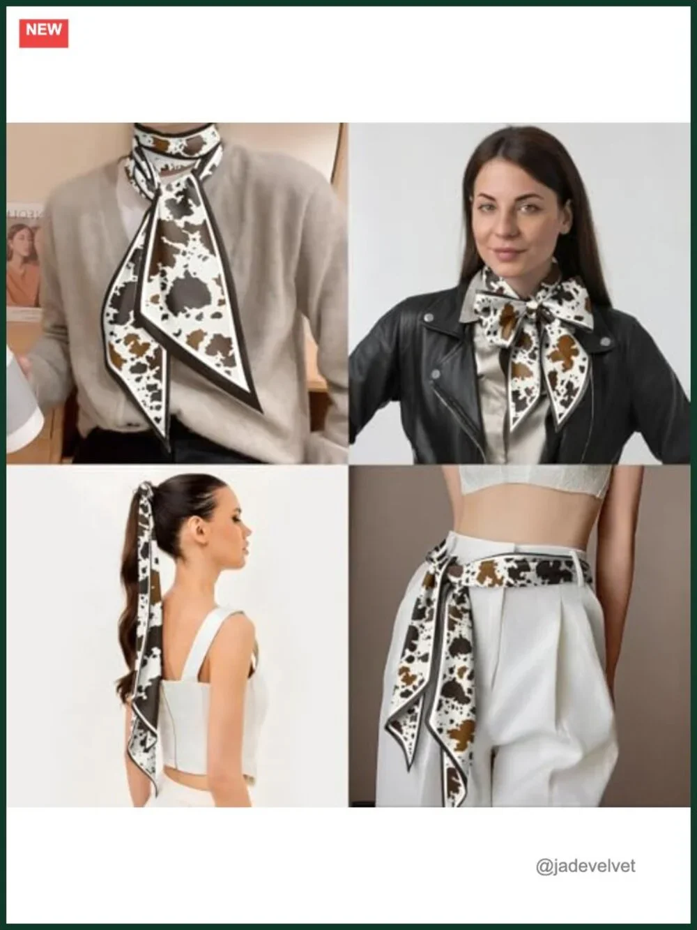Satin Silk Feeling Fashion Scarf Long Thin Hair Neck Scarf